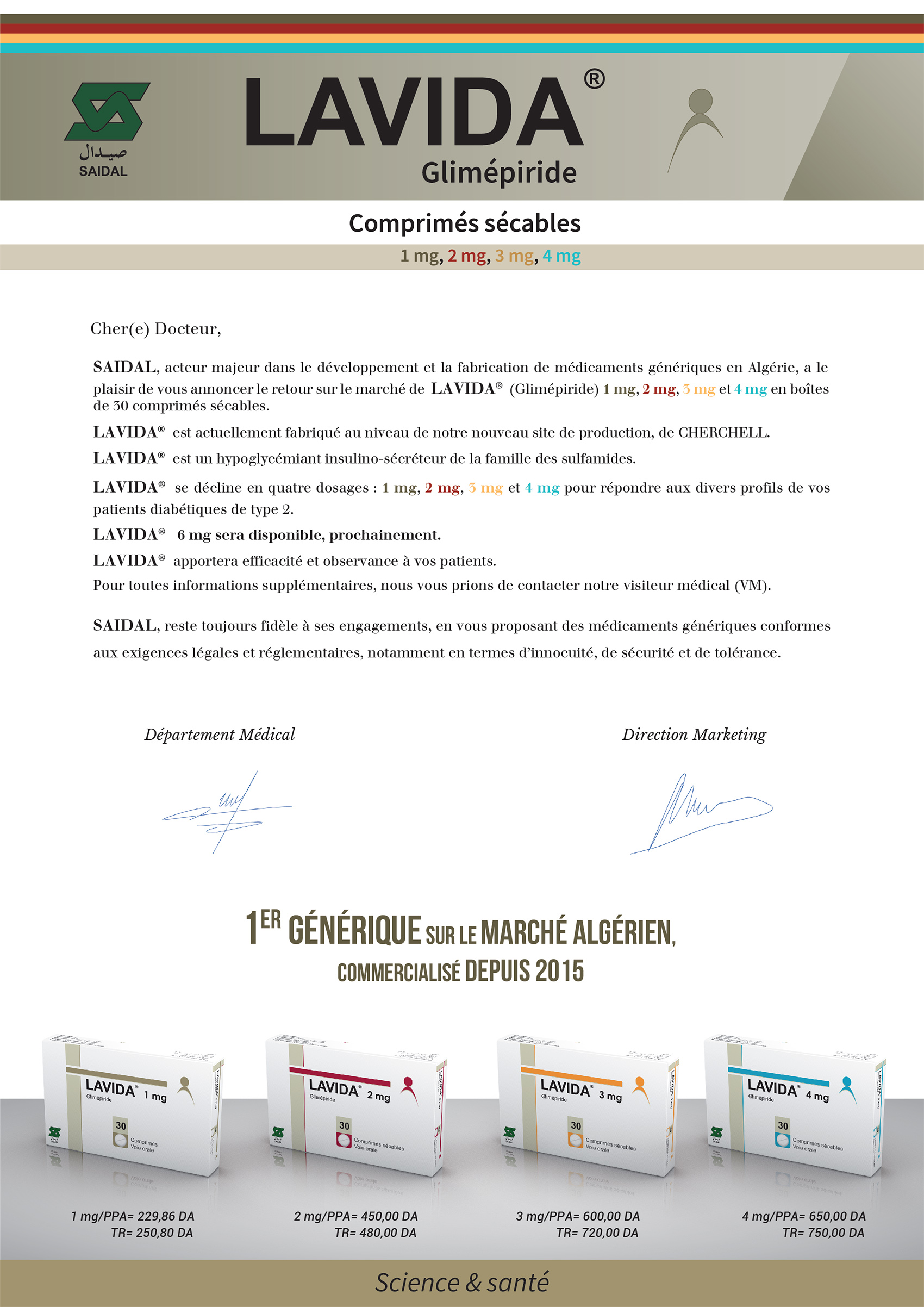 LAVIDA Glimépiride – Comprimés sécables 1mg, 2mg, 3mg, 4mg